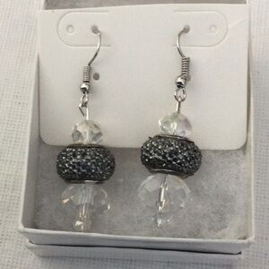 Elegant Silver and Crystal Earrings NWOT *